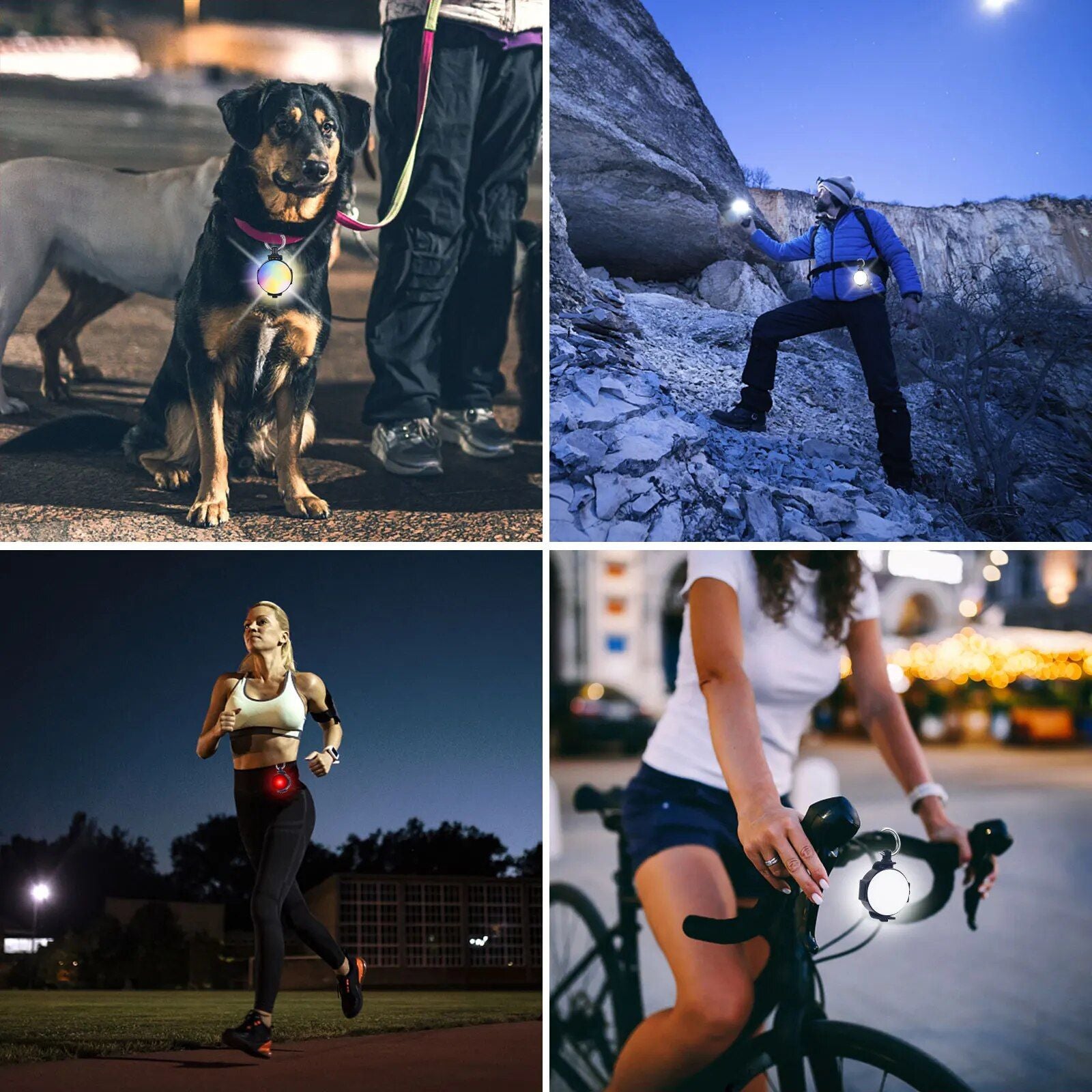 USB Rechargeable LED Pet Safety Light - Multi-Mode Dog & Cat Collar Flashlight for Night Adventures